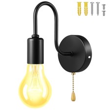 Wall Mount Iron Pull String Light Fixture Wall Lamp For Exterior Lighting
