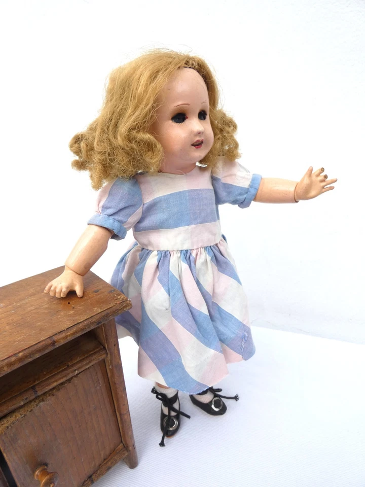 Ancienne poupée Bleuette UNIS FRANCE 301 /1 en composition de 29cm des années 40 - Photo 4/4
