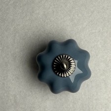Brainerd Ceramic Flower Cabinet Knob Blue Glo...