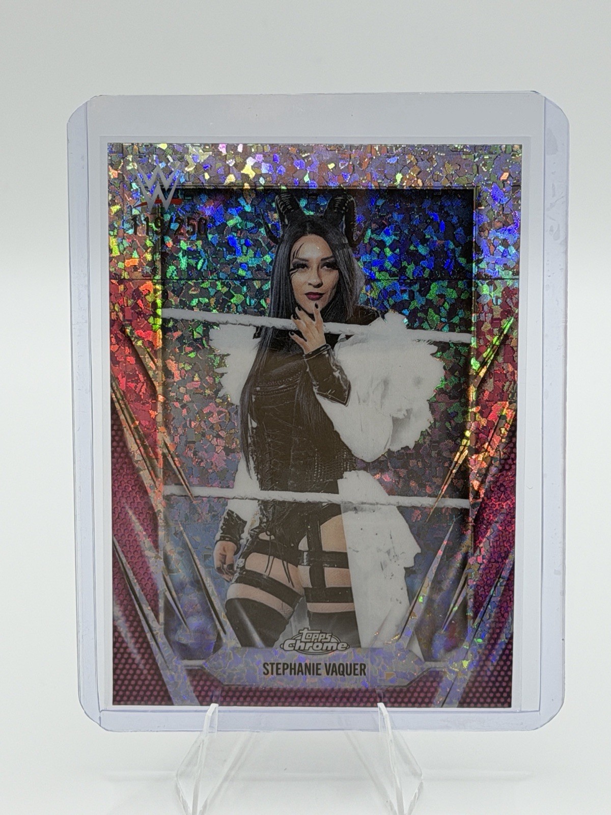 Stephanie Vaquer 2026 Topps Chrome WWE #74 Pink Mini Diamonds Refractor 119/250