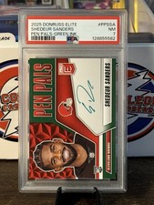 2025 Donruss Elite Shedeur Sanders Pen Pals Auto Green Ink NM 7 RC
