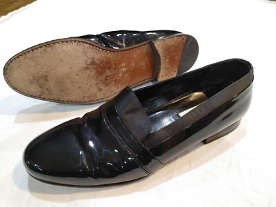 MEZLAN MIRAGE PATENT Black LEATHER TUXIDO FORMAL LOAFERS 