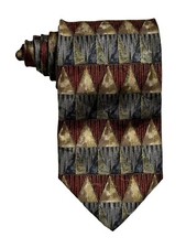 Today's Man 100 SILK Men  s Designer Geometric Multicolor Tie 59  X 3.75  