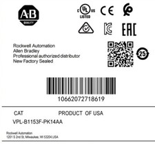 Allen Bradley VPL-B1153F-PK14AA Kinetix VP AC Servo Motor VPLB1153FPK14AA