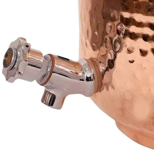 Handmade Pure Copper Dispenser Water Pitcher Pot 4L With 2 Glass 1 Bottle - Picture 7 of 10