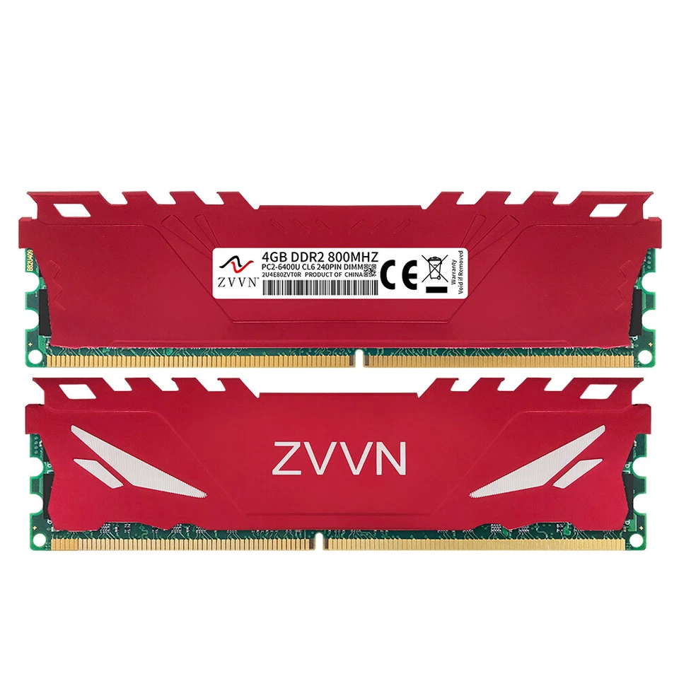 16GB 8GB 4GB DDR2 800MHz PC2-6400U 240Pin intel DIMM Desktop Memory RAM RED LOT - Image 3 of 4