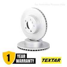 Fr Brake Discs Pair Pro Vented No Wheel Hub & Studs 92012103 Textar Audi Seat VW