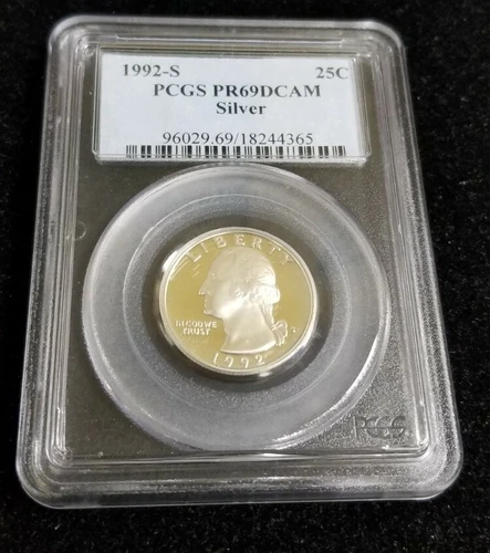 1992-S SILVER Washington Quarter - PCGS PR69 DCAM Deep Cameo