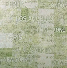 Vinyl Wallpaper modern wallcoverings cities new york green textured Town Loft 3D