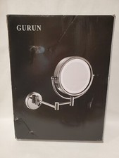 GURUN 8.25" Two-Sided Lighted Wall Mount Mirror 10X & 1X Magnification Open Box