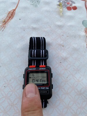 RARE Citizen Vintage Digital Watch 80s Pulse Sensor Bull Horn Red