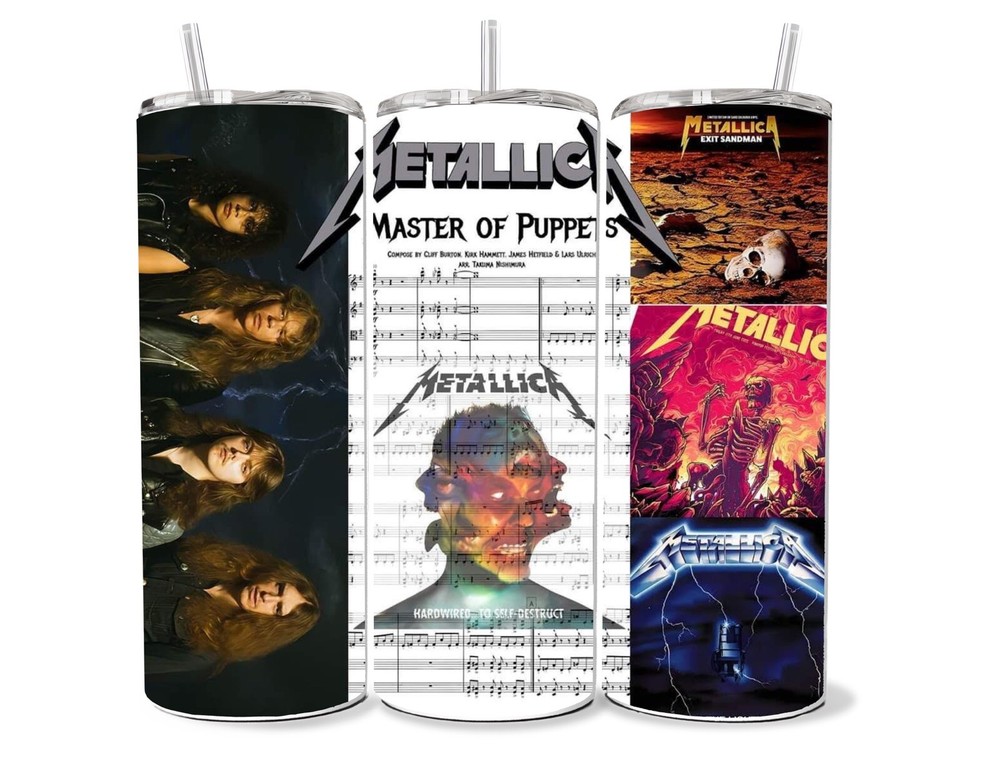 20oz Metallica Rock Music Tumbler Cup with Classic Metal Design