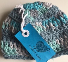 Crochet Baby Beanie 3 Months Brand New Handmade Light Color Sage Extremely Soft