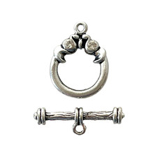 Designer Toggle Clasp Set Clear Crystal Round 20mm Bead Findings Connectors