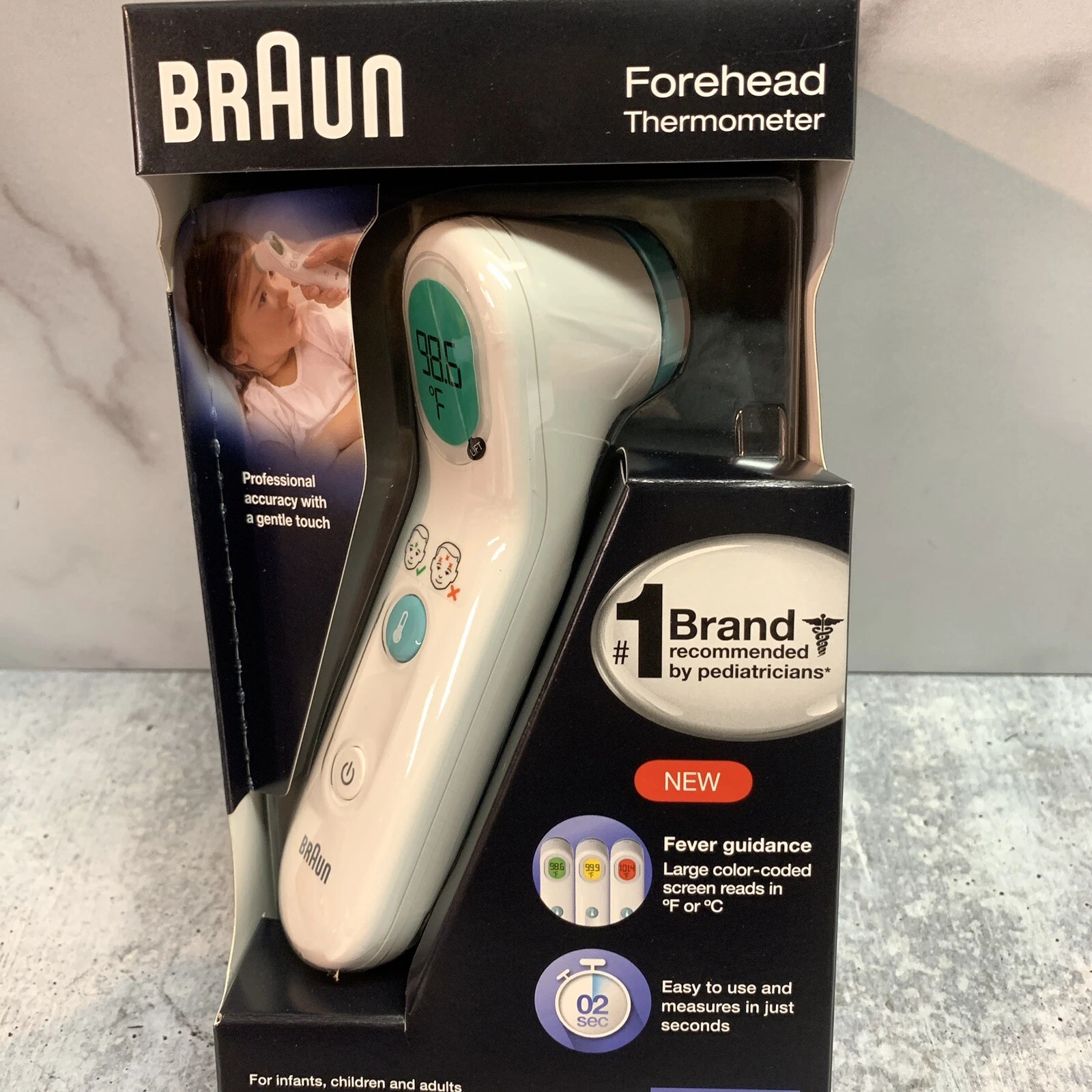 New Braun Forehead Thermometer BFH175 BFH-175 Non-Invasive Adults or Children
Opens in a new window