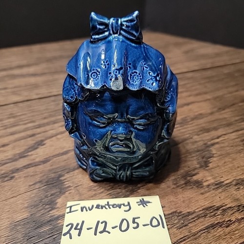 2 Faced Humidor blue ceramic antique collect Child Balling Tobacco Cigarette  - Afbeelding 13 van 13