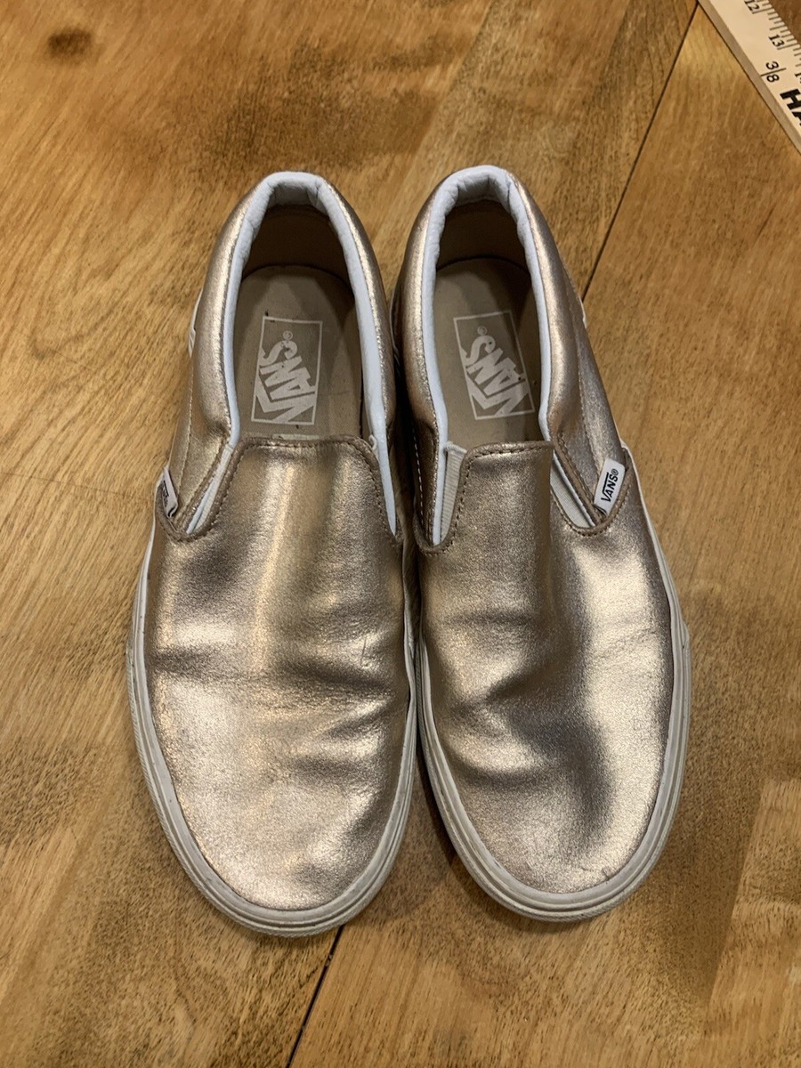 VANS Metallic Rose Gold Slip on W8 Glam,off The Wall, Unisex