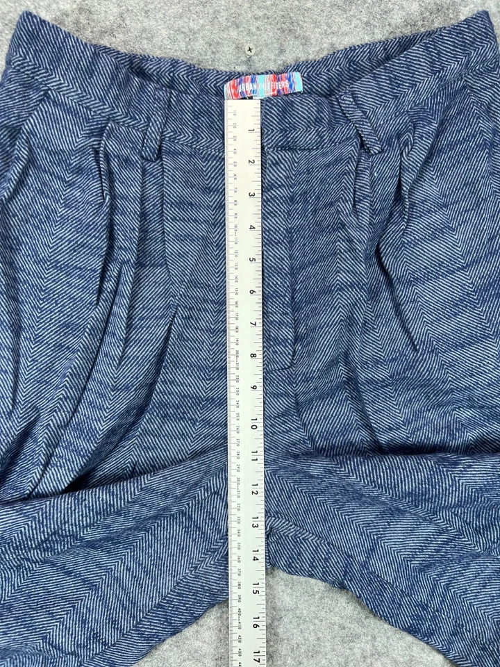 Calça Urban Outfitter Feminina Azul Médio Perna Larga Chino 30x28 Plissada - Imagem 3 de 4