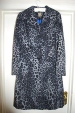 Bnwt Boxed £275 Biba Vintage-inspired Leopard Print Revere Coat