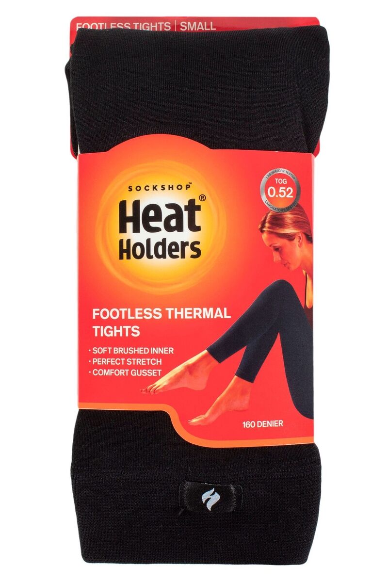 SOCKSHOP Heat Holders Ladies Thermal Footless Tights 0.52 TOG 2 Colours - 1  Pair