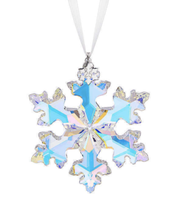 Swarovski~25th Anniversary Snowflake Christmas Ornament~Aurora