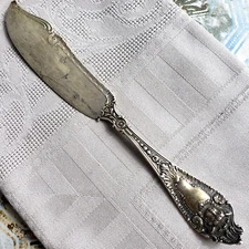 MECHANICS STERLING CO Watson 1896 CHERUB Silver 6.5" Master Butter Knife Vintage