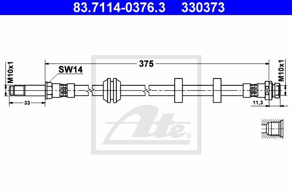 Flexible de frein Ford Mondeo II Turnier 1.8 TD et Mondeo 1 1.8 I 16V durite hydraulique