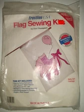 Vintage Frostline Flag Sewing Kit 'Baby Girl Carriage' NIP Made in USA 07400-A