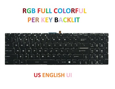 New For MSI GL65 9SCK 9SDK 9SEK Leopard 10SEK 10SDK US Keyboard RGB Backlit