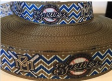 Brewers Ribbon - 7/8" Grosgrain Ribbon - Baseball Ribbon - Milwaukee Brewers