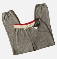 Polo RALPH LAUREN Kids 6X SWEATPANTS Grey  Red Cropped JOGGERS Drawstring NWT