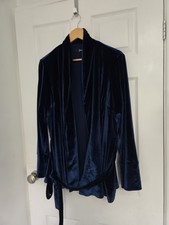Find. Ladies Blue Soft Velvour Tie Waist Jacket Xxl New