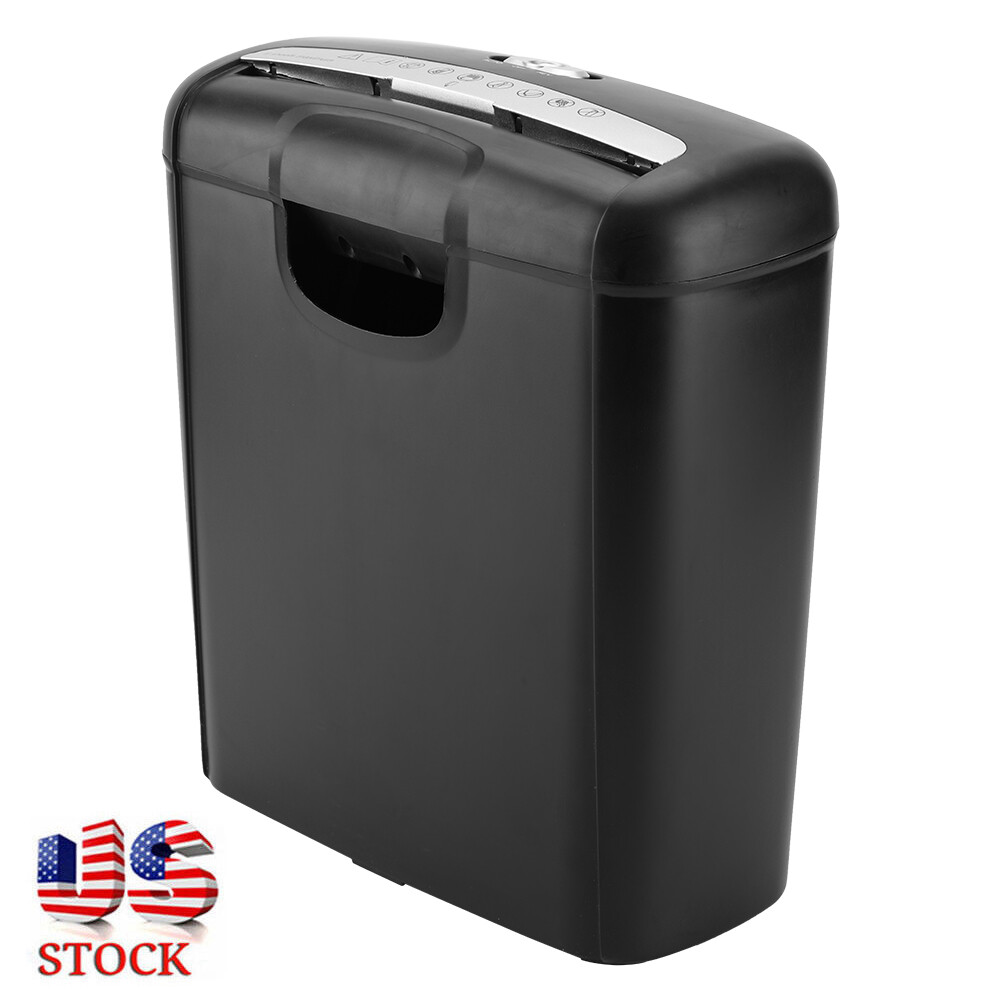 10L Paper Shredder Strip Cut Document Desktop Credit Card Shredding Office Black-image