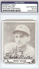 Eddie Miller Auto Signed 1986 1940 Play Ball Reprint Card 56 Boston Bees PSA/DNA