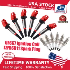 6x UF667 Ignition Coil and Spark Plug set For BMW 128i 328i 330i 528i 530i X3 X5