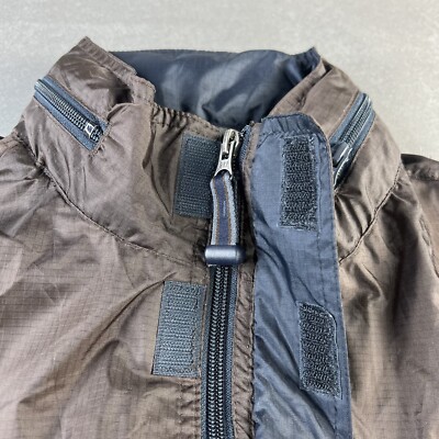 【00s】old GAP zip up nylon jacket Vintage Gap Jacket Medium Brown Mens Full Zip Strap Hooded