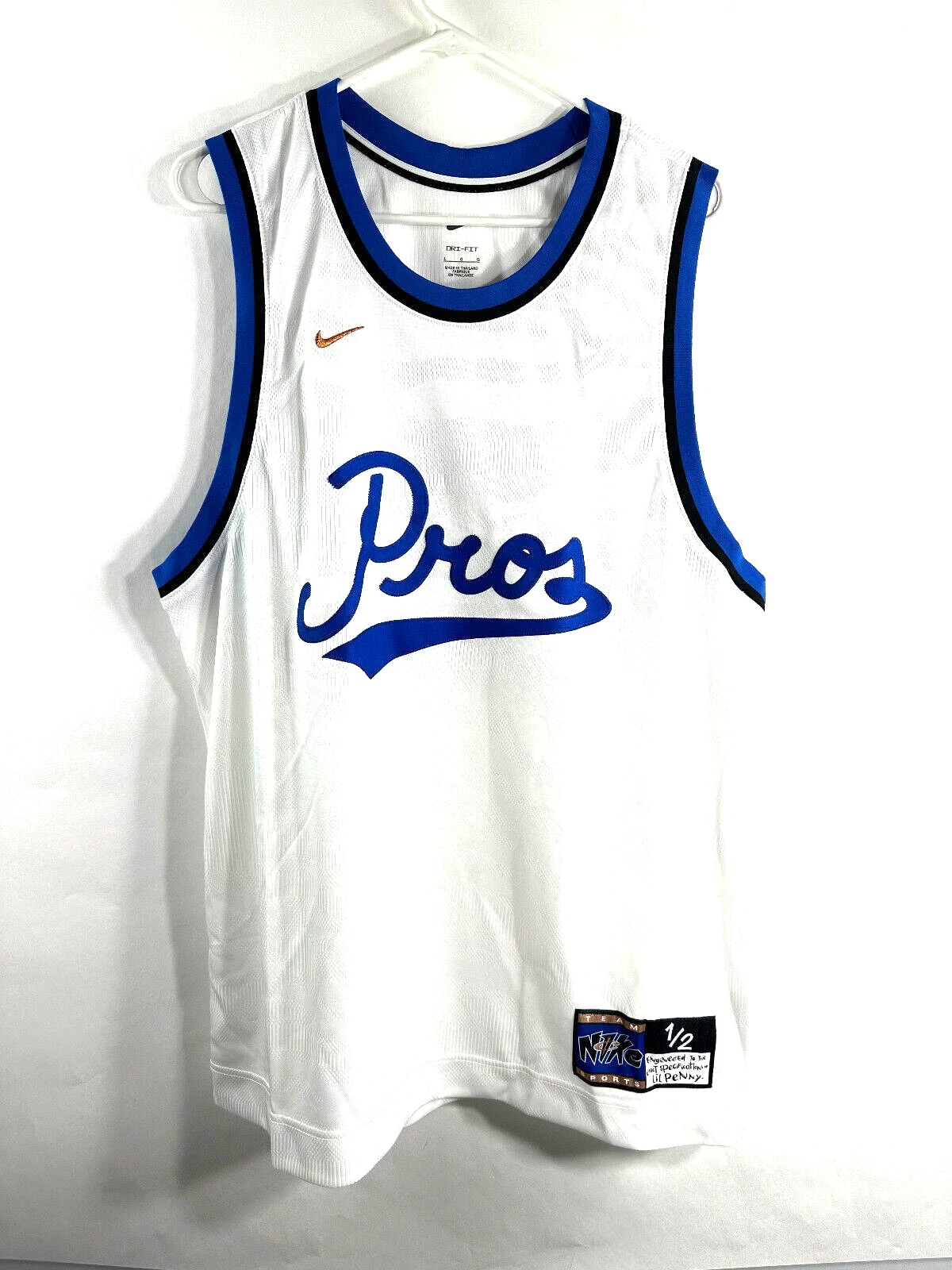 Nike Dri Fit Lil Penny 1/2 Cent White Basketball Jersey Mens Size L DA5991-100