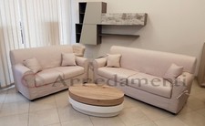 DIVANO IMBOTTITO 2 POSTI E 3 POSTI IN TESSUTO COMPLETAMENTE SFODERABILE BEIGE