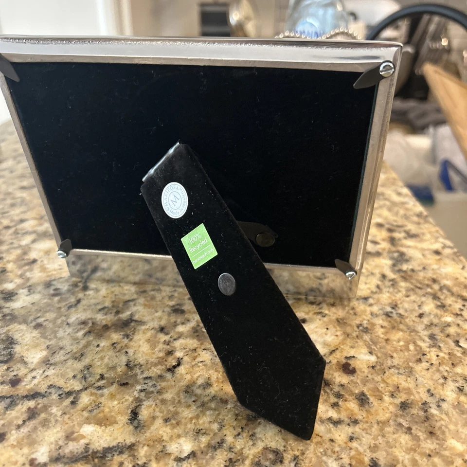 Mariposa Recycled Metal Beaded Photo Frame Silver Tone " He Asked She Said Yes! - Image 4 of 4