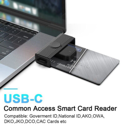 USB-C Smart Card Reader for Bank Card SIM ID CAC Connector for PC Computer DA