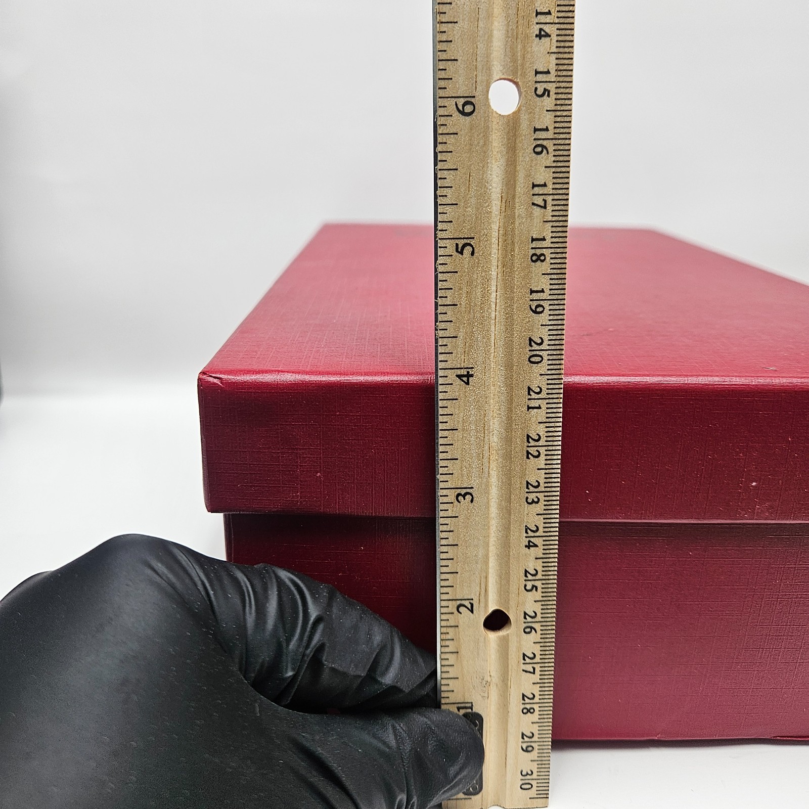 Valentino Garavani Luxury Shoe Box Red Textured 13x7.5x4.5 Storage VG+ thumbnail 7