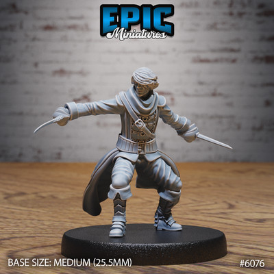 D&D Miniature - Sea Adventurer Attack - 3D Model Print DnD RPG Figur Druck
