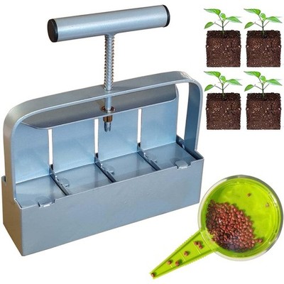 Handheld Soil Blocker Tool Kit 4 Cell Heavy Duty 2'' Seed Starter Maker 1PC