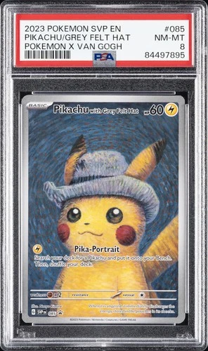 2023 POKEMON SVP EN-SV BLACK STAR PROMO #085 PIKACHU WITH GREY FELT HAT PSA 8