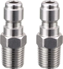 Tool Daily Pressure Washer Coupler, Quick Connect Plug, 1/4 Inch Male Silver 