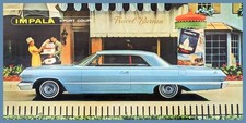 1963 Chevrolet Impala Sport Coupe in Blue NEW Steel Sign: 9x18" Made in USA