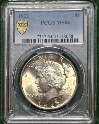 1922 Peace Dollar PCGS MS64