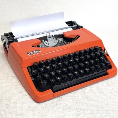 Vintage Brother 210C Manual Typewriter - Bright Orange - Made in Japan - JP-1
