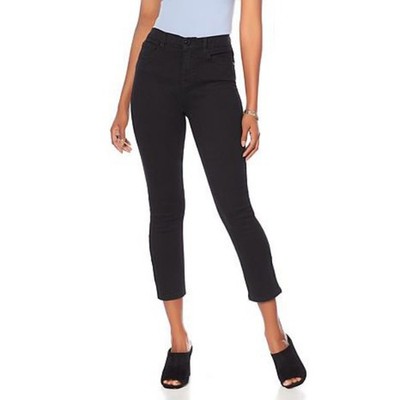 DG2 Diane Gilman Black Virtual Stretch Cropped Skinny Jeans New Basic