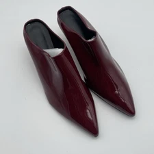 Shein Red Faux Patent Leather Platform Pointed Toe Mule Loafers Women's 10.5